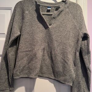 Old Navy Gray V-Neck Women's Sweater